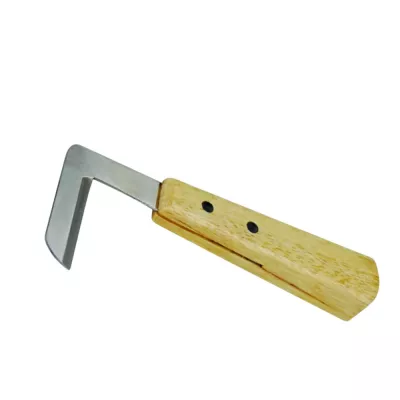 Wood Handle Hoof Trimming Knife Carbon Steel Veterinary Tool for Equine Care
