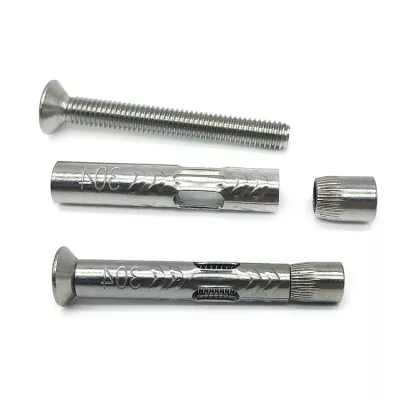 Acero inoxidable galvanizado personalizado 16Mm 20Mm M3 M5 M6 M10 M12 perno de anclaje de cuña de expansión para hormigón