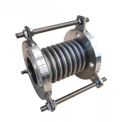 Compensateur CE vapeur/air à extrémités bridées, joint métallique rond flexible SS304 résistant à la pression