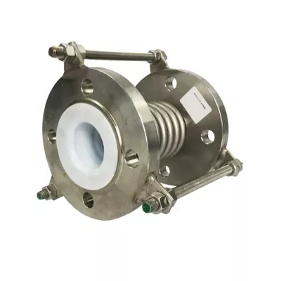 Joint de dilatation à soufflet métallique revêtu de PTFE pour tuyauterie industrielle, fourni par l'usine