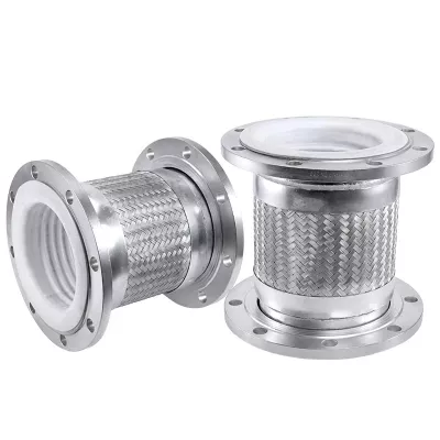 Compensateurs de gaz anticorrosion en acier inoxydable 304, soufflets flexibles à maille métallique tressée et tuyau flexible PTFE