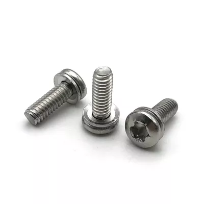 Tornillos de acero inoxidable personalizados para máquina, cabezal de sartén M2 M3 M4, 304/316 Torx, combinación