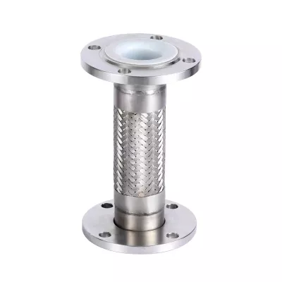 Vente en gros de bonne qualité SS304 bride flexible résistant fort acide alcalin tuyau tressé doublé de PTFE