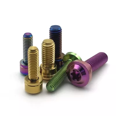 Fabricación de fábrica Tuercas y pernos anodizados de titanio Tornillos de cabeza hueca hexagonal Grado 5 M8 M10 Oval Hexagonal Moto M4 Tornillo Titanio