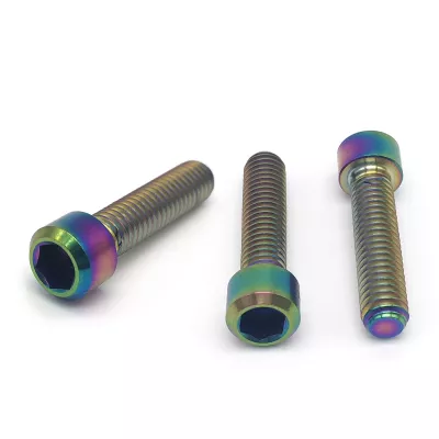 M6 Titanium Bolt Gr2 M8X20 25Mm Ciclo de Segurança Titanium Allen Cabeça Parafuso Para Bmx Stem Bike Parafusos Bicicleta m3 parafuso de titânio