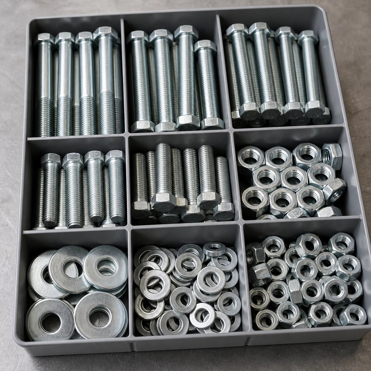 Organized industrial fasteners