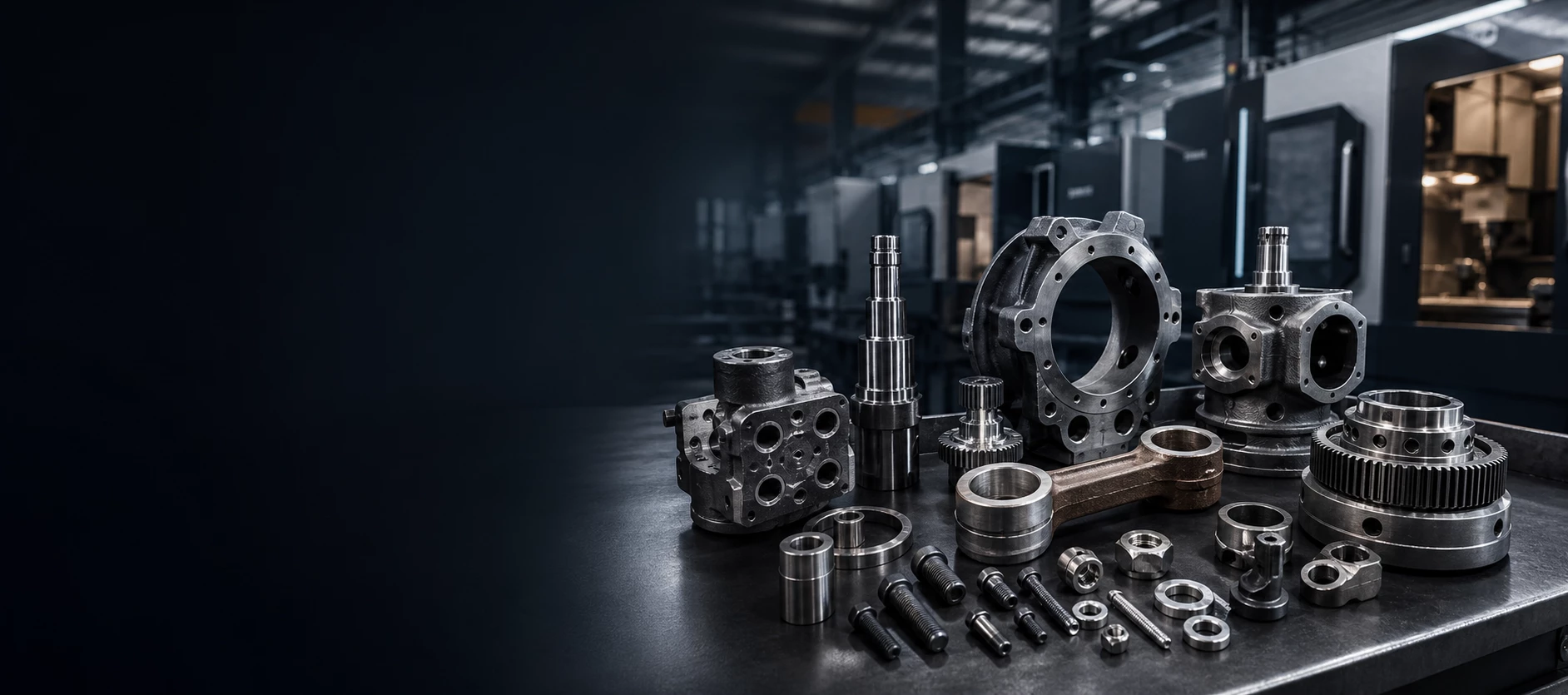 Custom metal components on a workshop benchslider_item_1