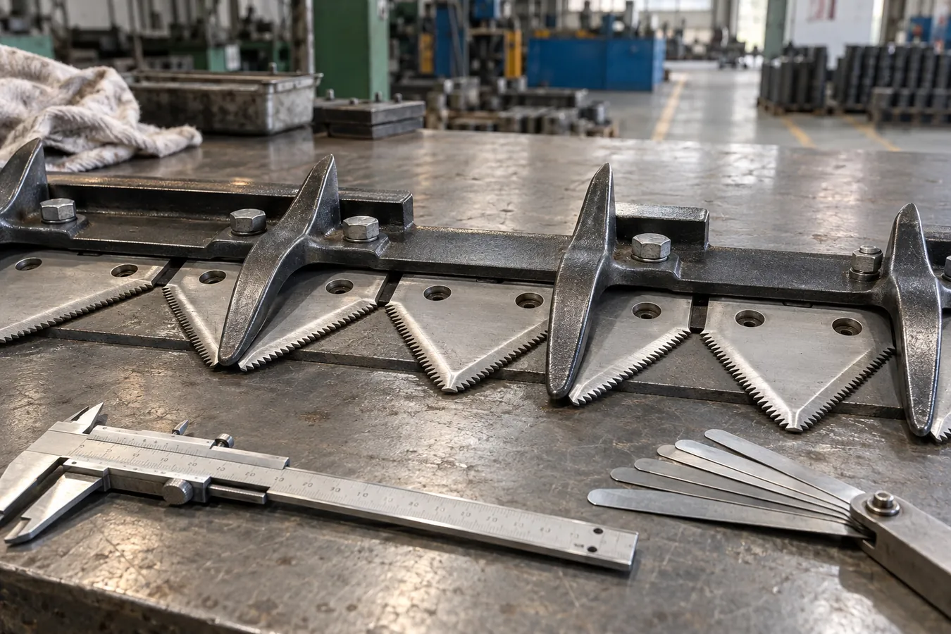 Combine harvester cutting equipment and metal parts