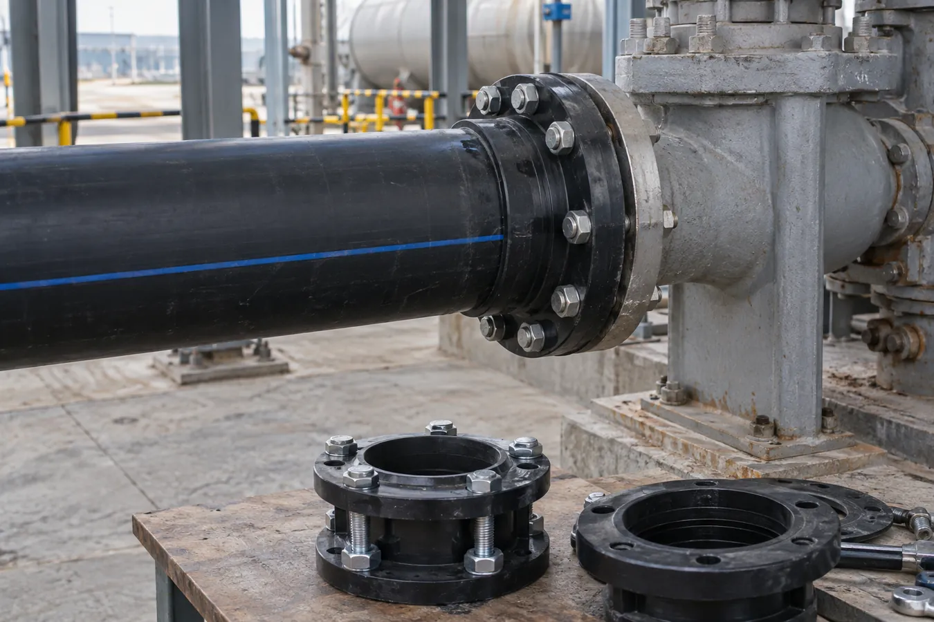 Pipe and pipeline hardware in an industrial setting