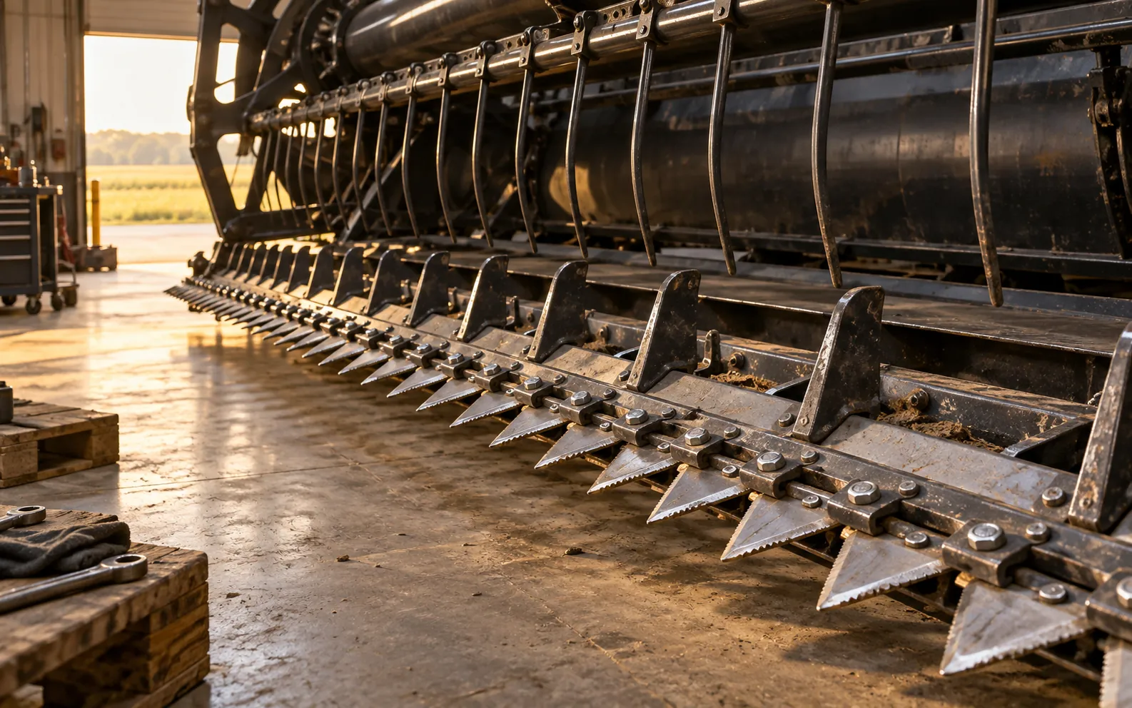 Combine harvester cutting equipment and metal parts