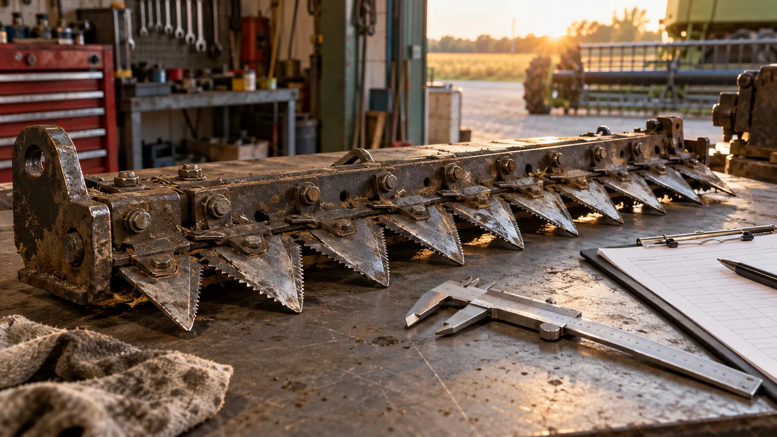 Combine harvester cutting equipment and metal parts