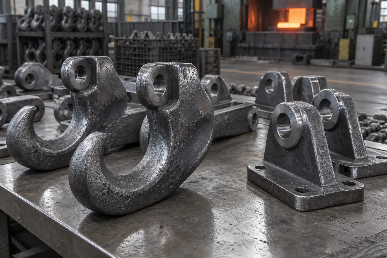 Metal machine components and workshop equipment