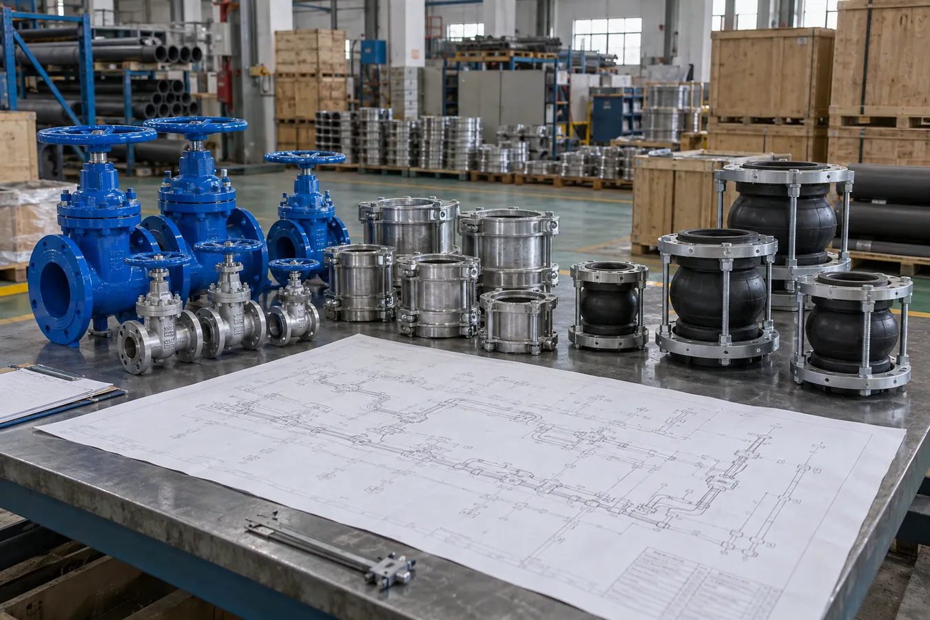 Pipe and pipeline hardware in an industrial setting