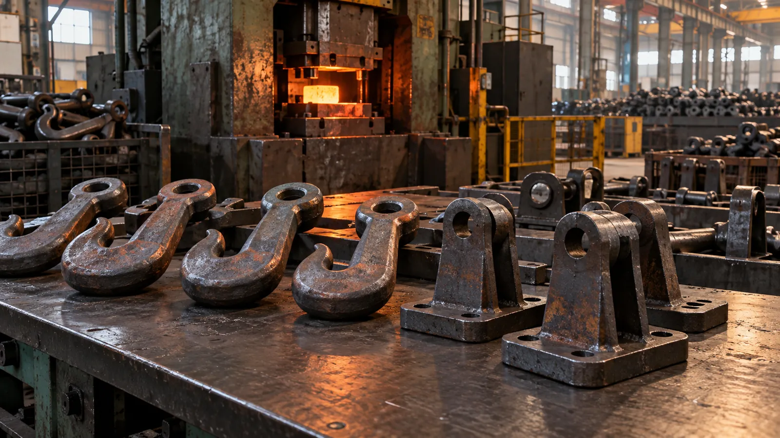 Metal machine components and workshop equipment