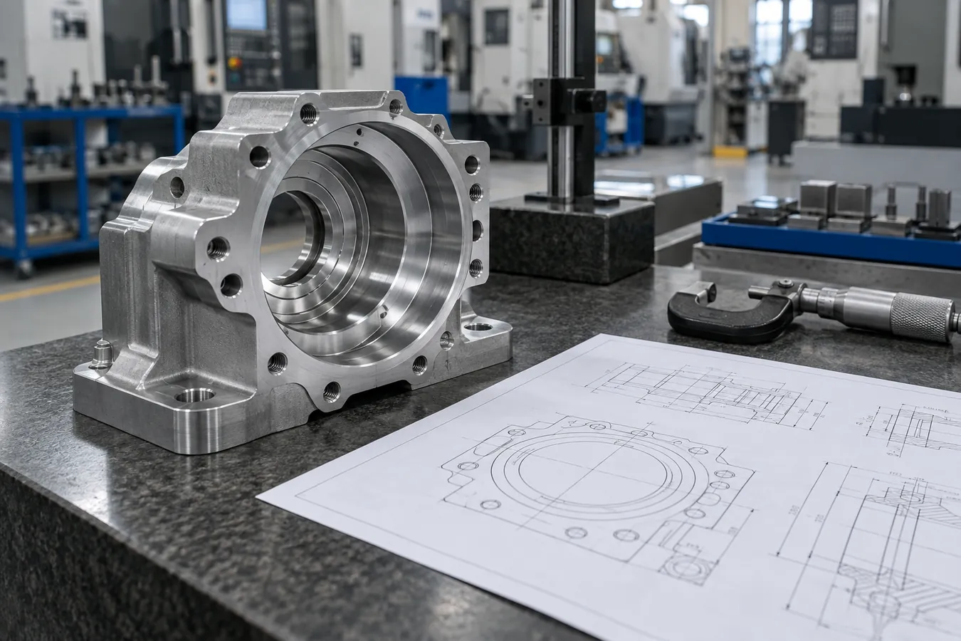 Metal machine components and workshop equipment