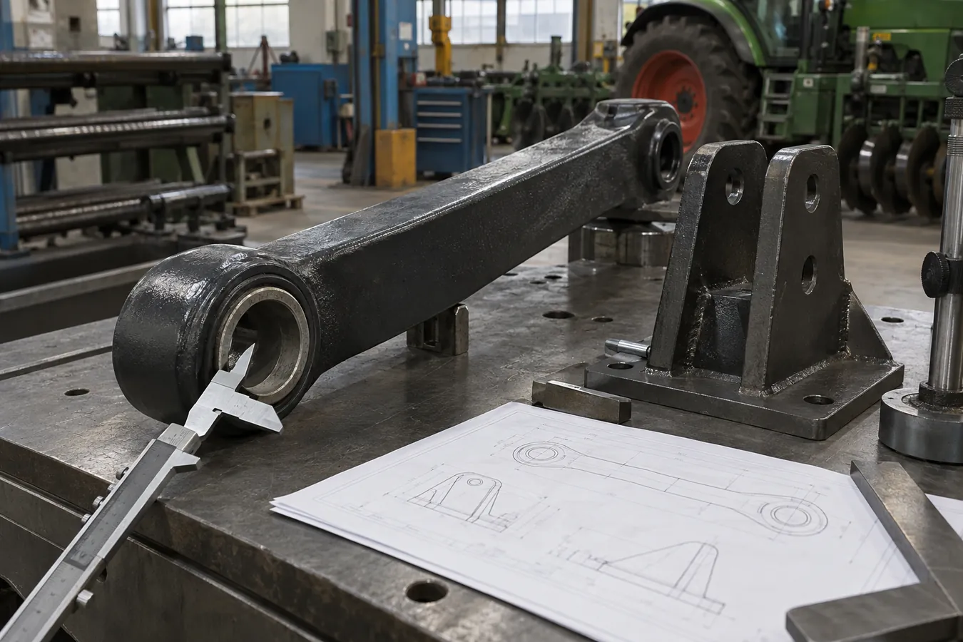 Metal machine components and workshop equipment