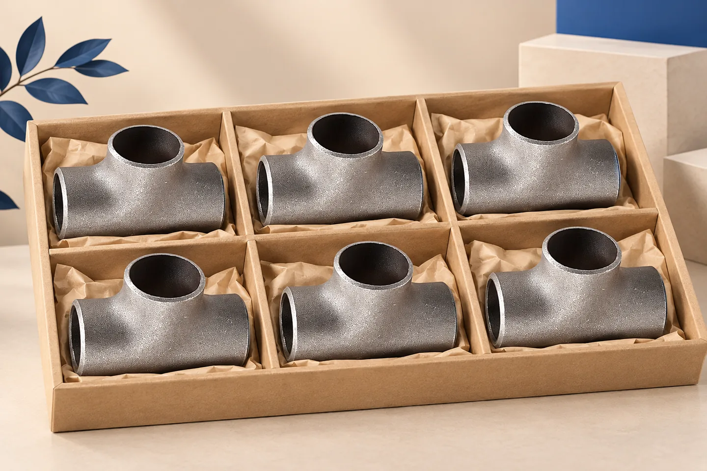 Equal and Reducing Tees for Project Pipework — illustrated delivery and identification concept