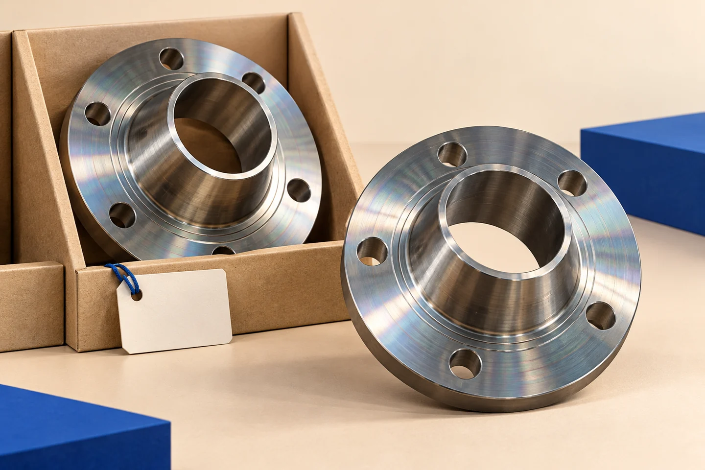A105 Weld-Neck Flanges for Oil and Gas Projects — illustrated delivery and identification concept
