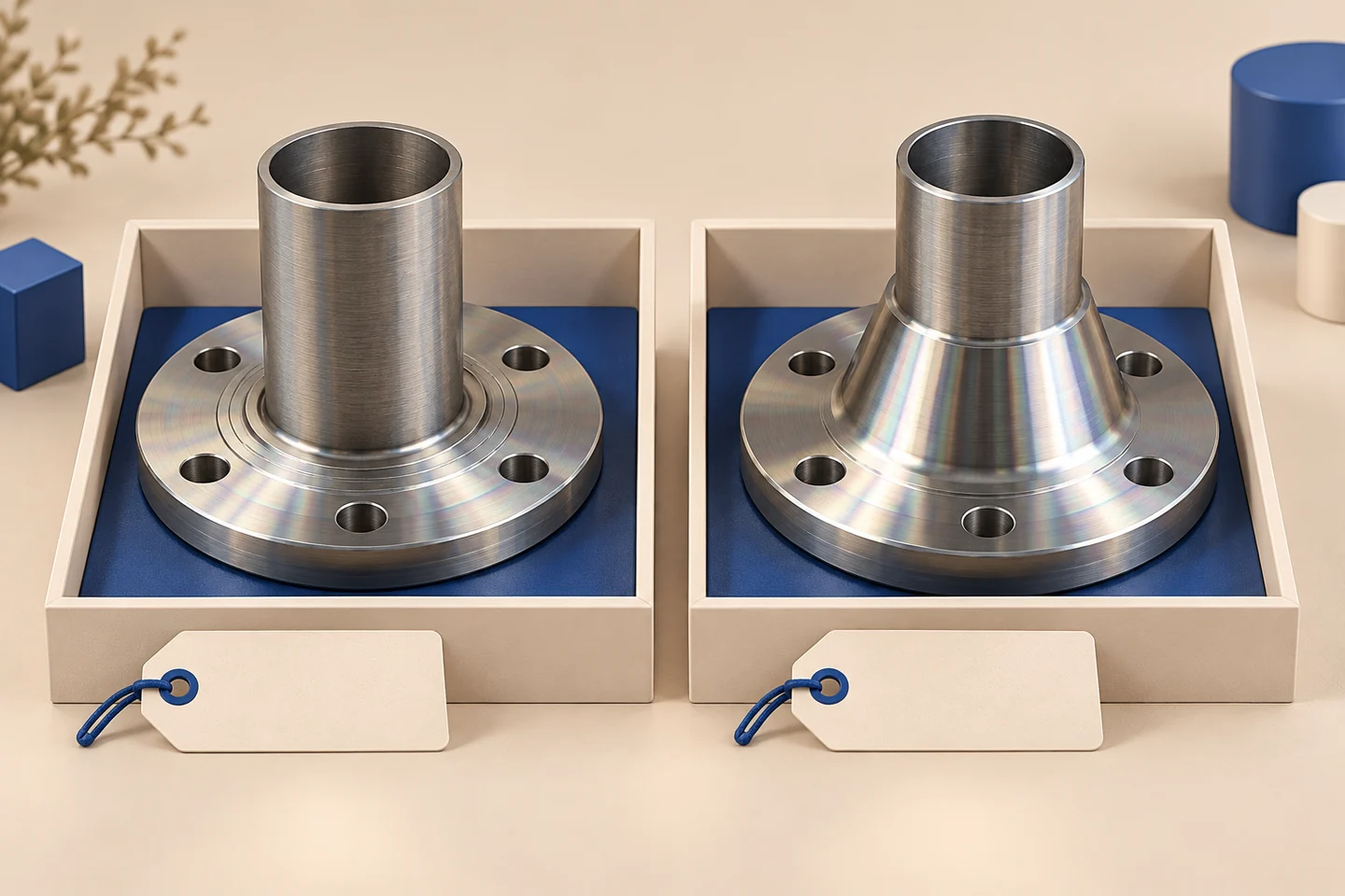 Slip-On and Weld-Neck Flanges for Pump Skids — illustrated delivery and identification concept