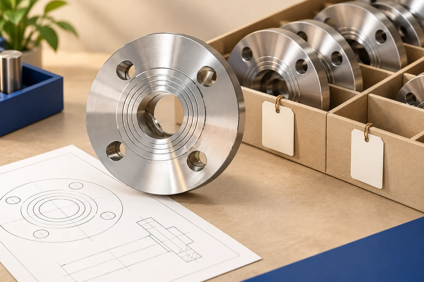 Custom Flanges from Drawings for Equipment OEMs — illustrated delivery and identification concept