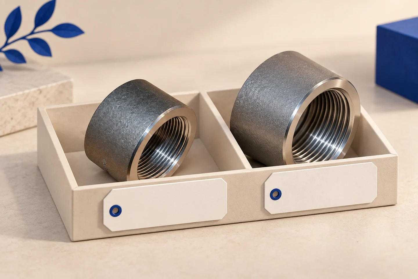 Full and Half Couplings for Equipment Connections — illustrated delivery and identification concept