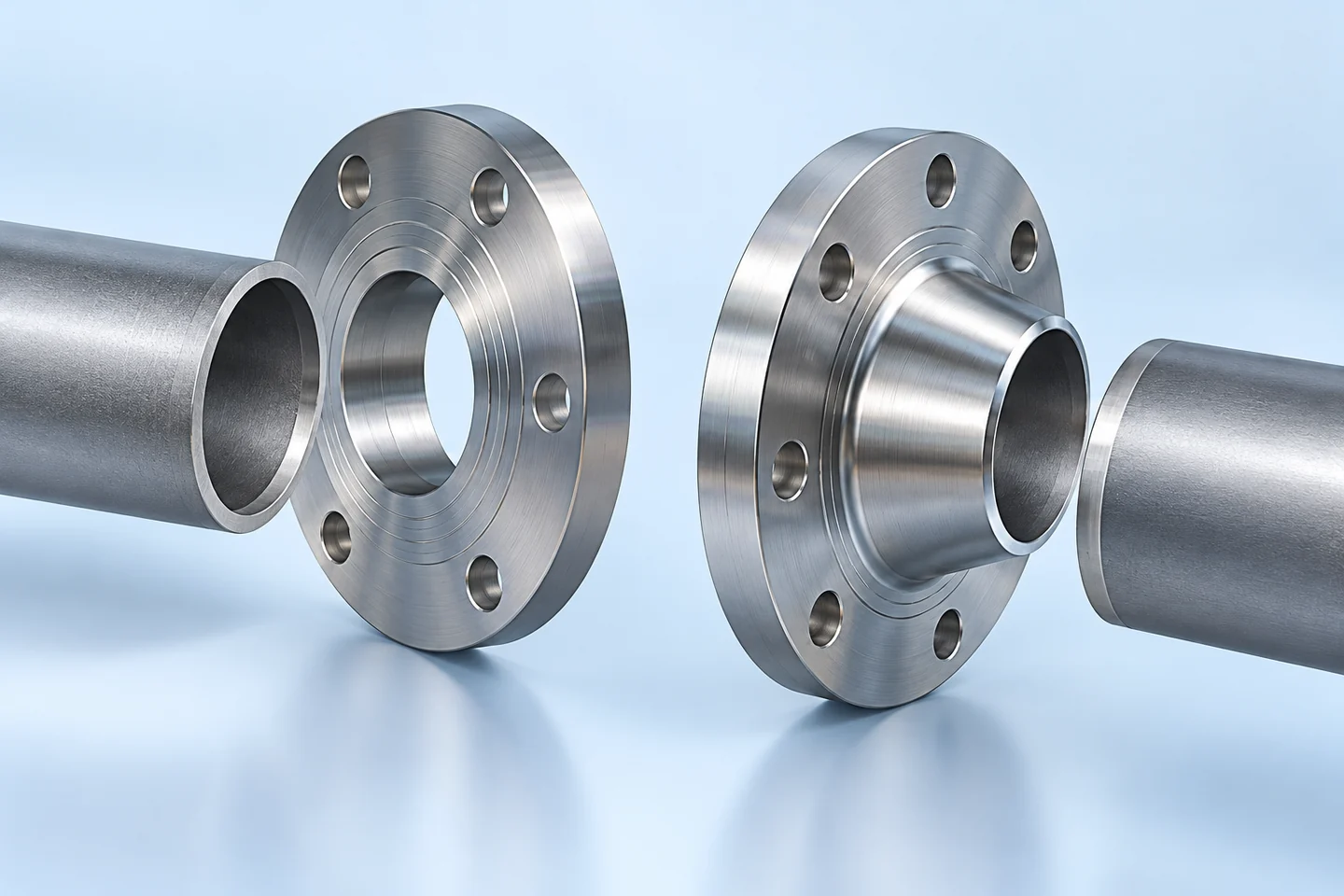 Slip-On and Weld-Neck Flanges for Pump Skids — illustrated interface detail