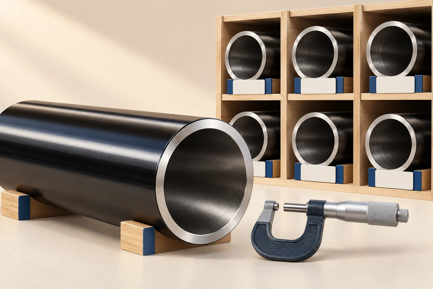 Hydraulic Cylinder Tube Procurement by Drawing — illustrated delivery and identification concept