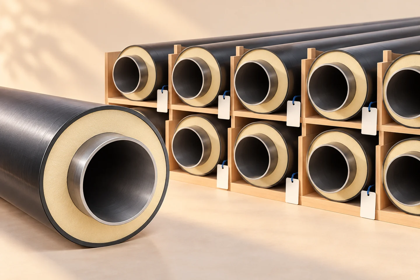 Pre-Insulated Pipe for District Heating Projects — illustrated delivery and identification concept