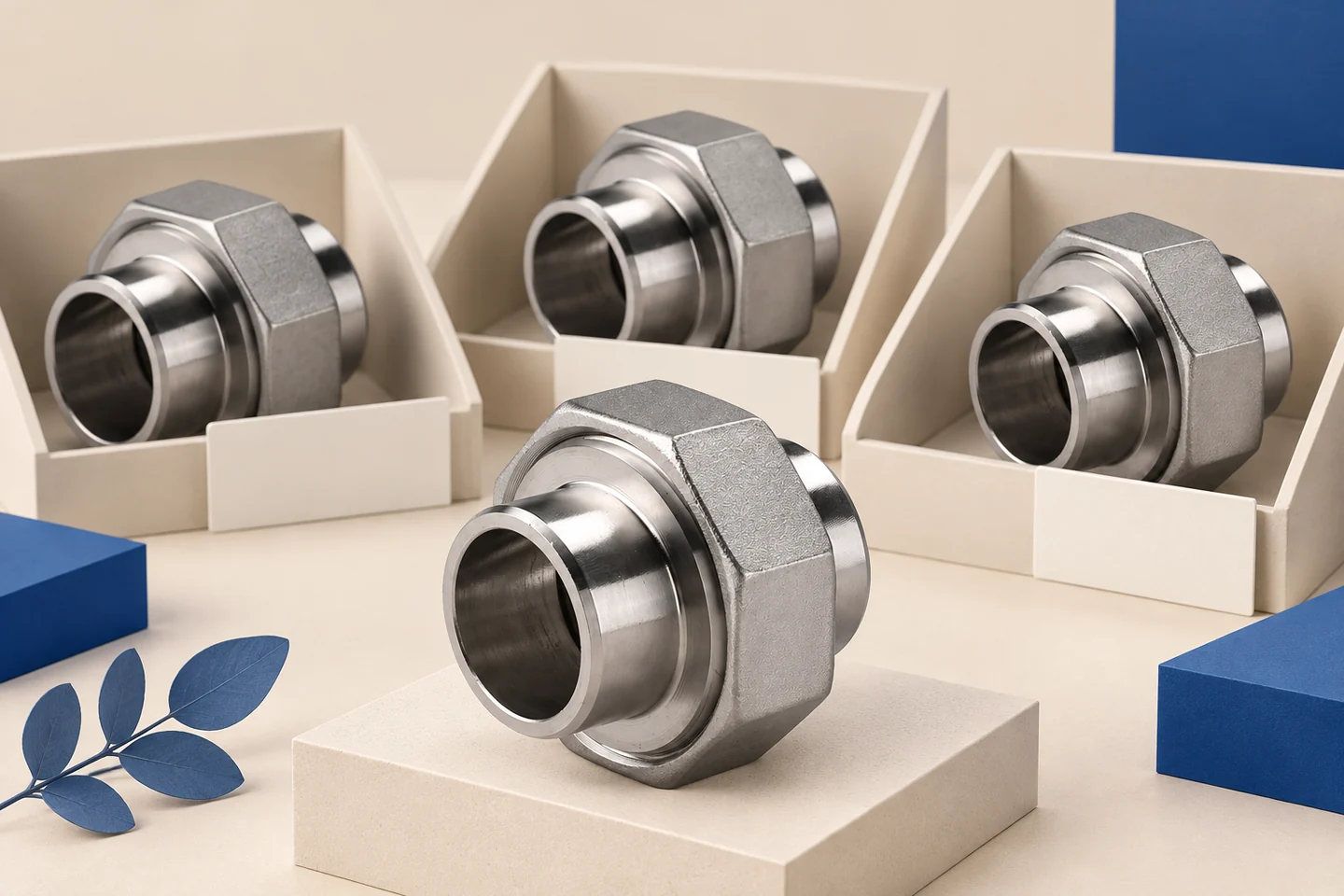 Pipe Unions for Maintenance Replacement — illustrated delivery and identification concept