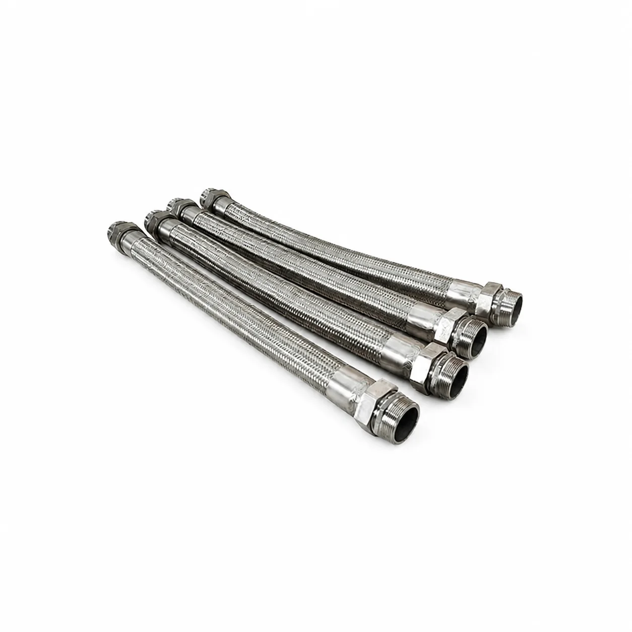 Stainless Steel Braided Flexible Hose Assembly with Male Thread or Flange for Water, HVAC & Industrial Systems