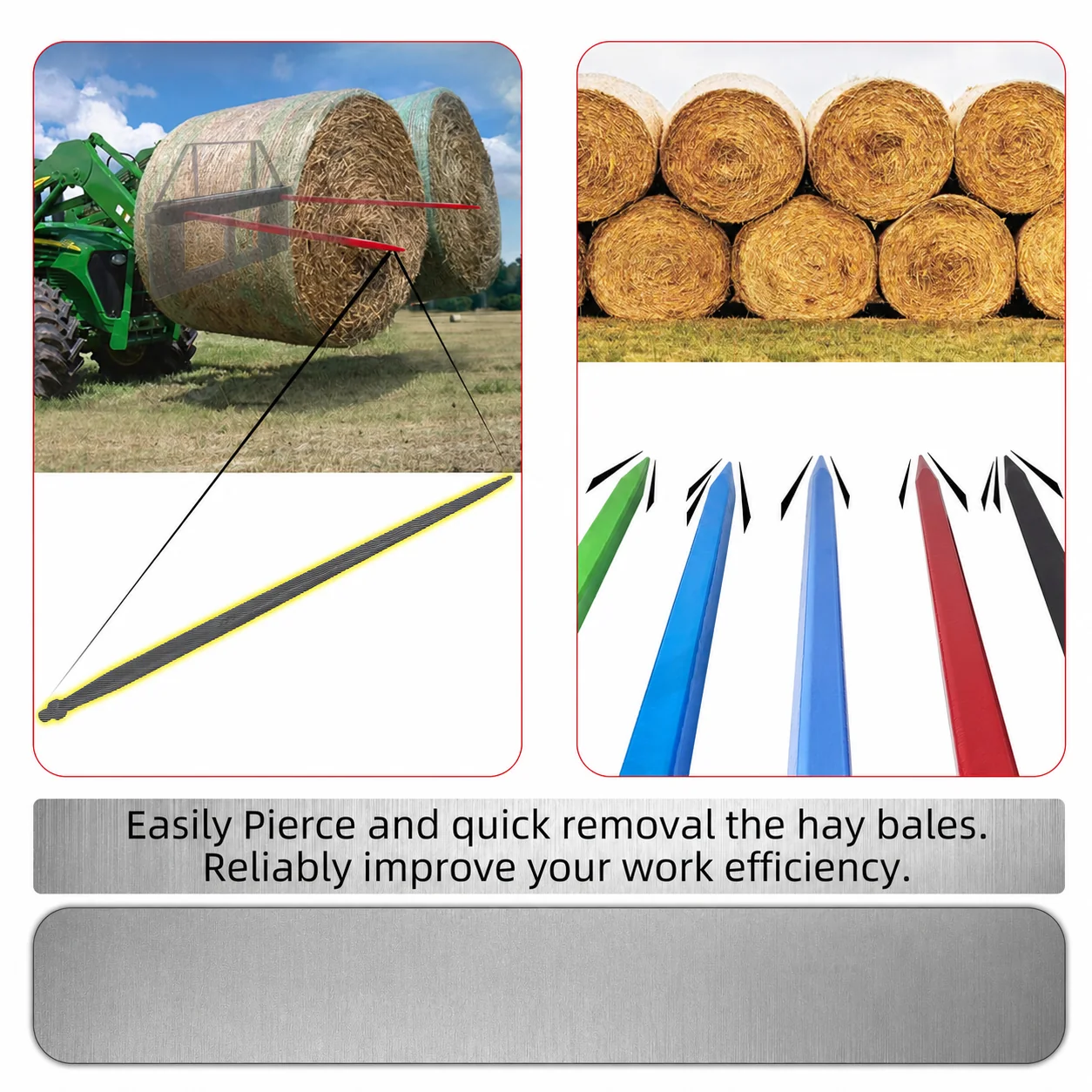 ABLSON Attachment of Hay Loader Tine and Agricultural Parts Including Fork Tine, Sleeve, Nut, Base, Chain and Fixation Hook...