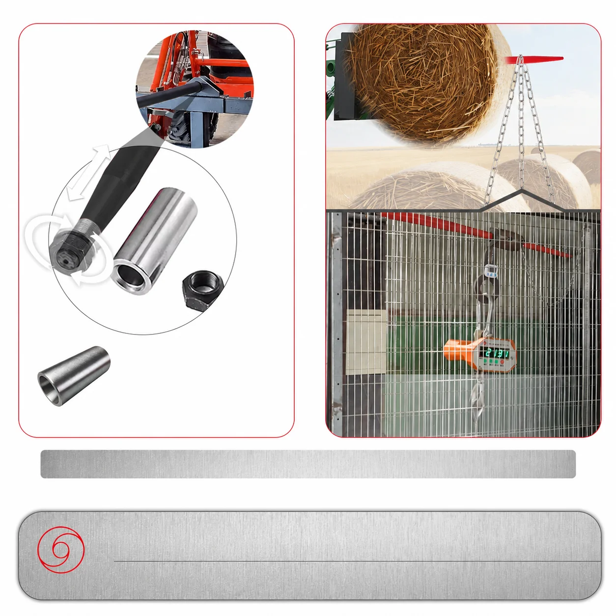 ABLSON Attachment of Hay Loader Tine and Agricultural Parts Including Fork Tine, Sleeve, Nut, Base, Chain and Fixation Hook...
