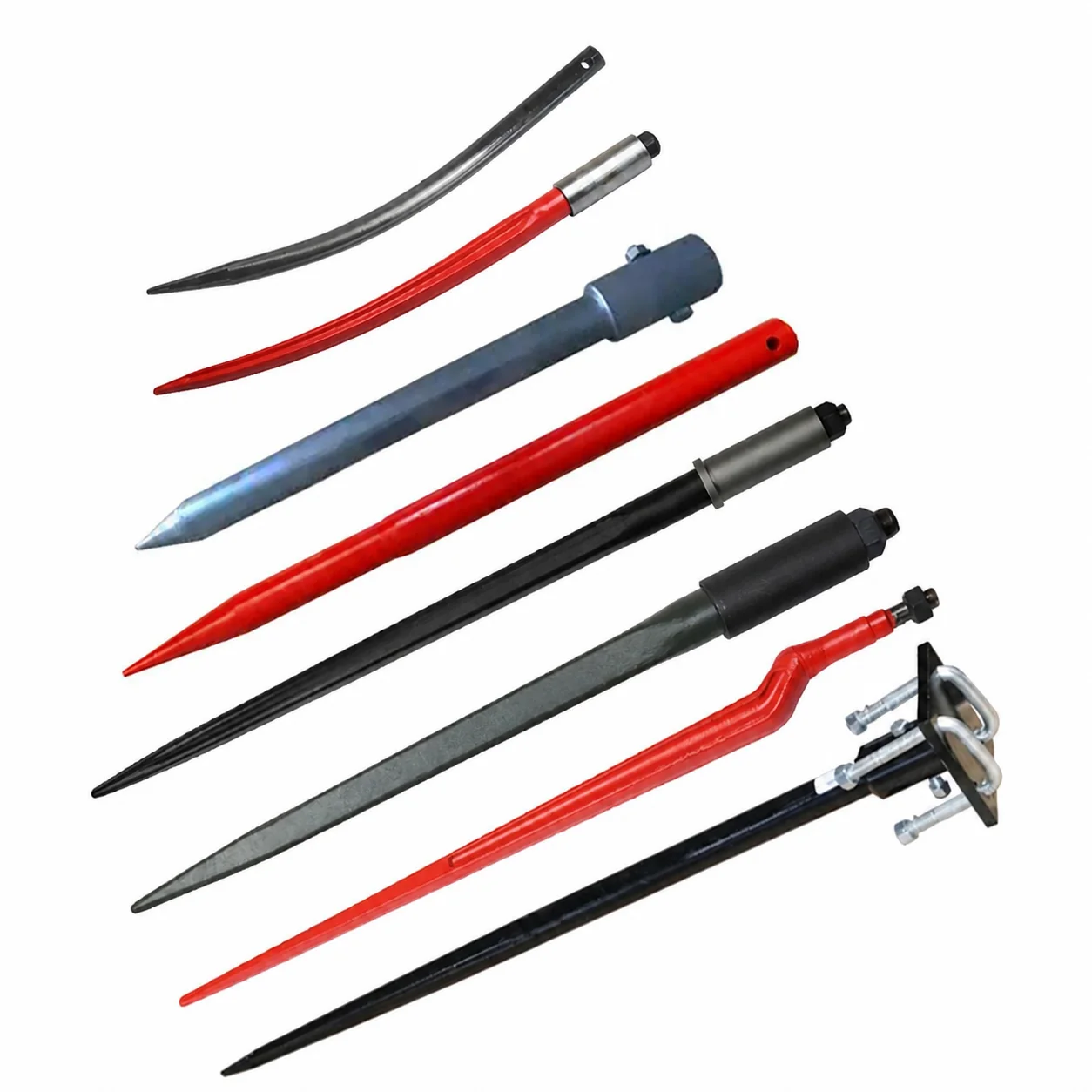 Best Selling Heavy Duty 4000 Lbs Forged Steel 49 Inch Universal Replaceable Tractor Skid Steer Attachment Bale Spike Hay Spear