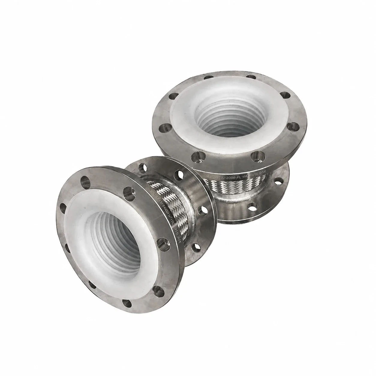 Anti-corrosive Gas Compensators Chemical Stainless Steel PTFE Metal Flanged Braided Hose