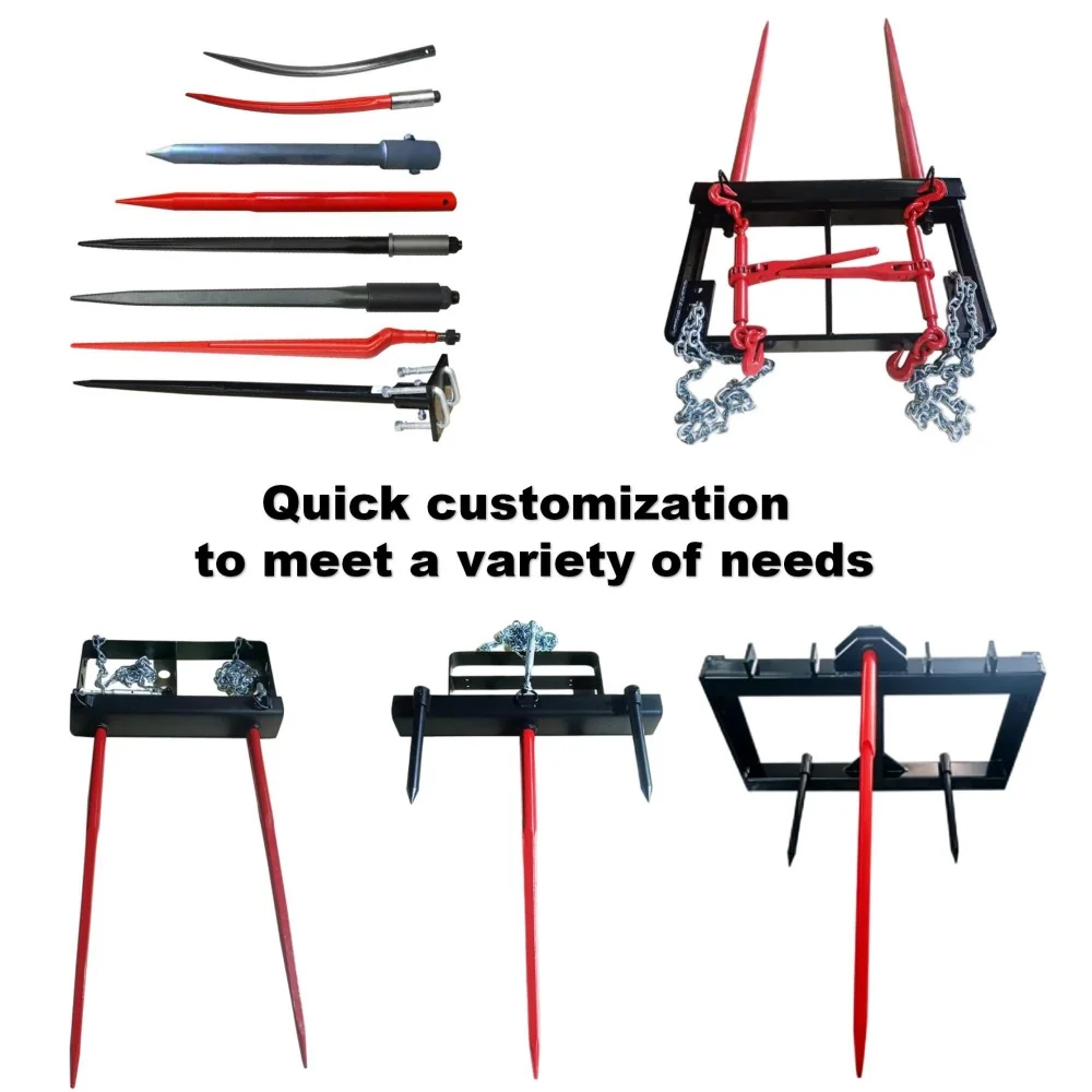Fast Delivery Customization Straight Curved and Cranked Loader Prong Forged Steel Silage Hay Spear for Farms Pastures