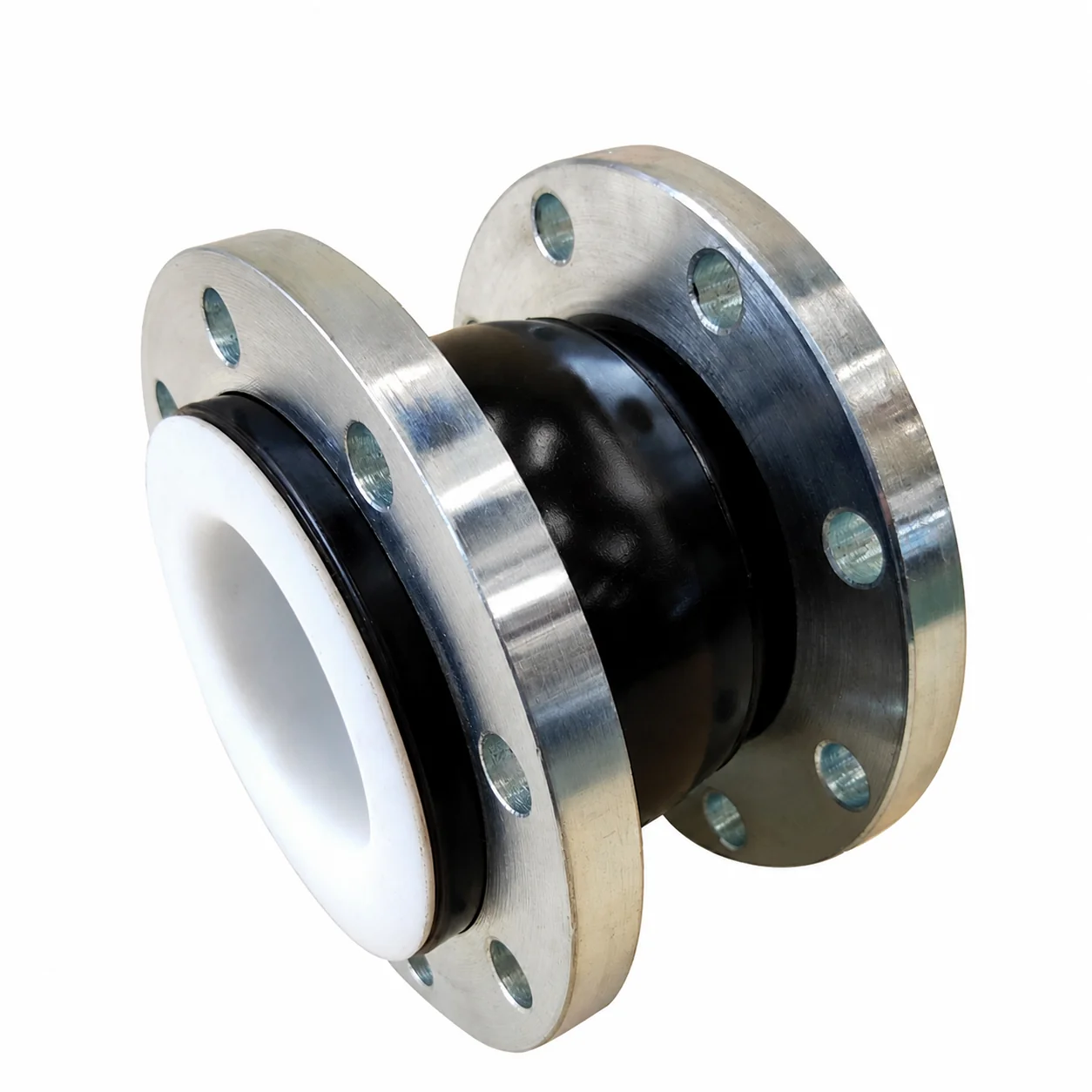 DN100 PN16 Chemical Acid Alkali Resistance Carbon Steel Flanged Flexible Epdm Expans Bellow Compens Expansion Rubber Joint Ptfe