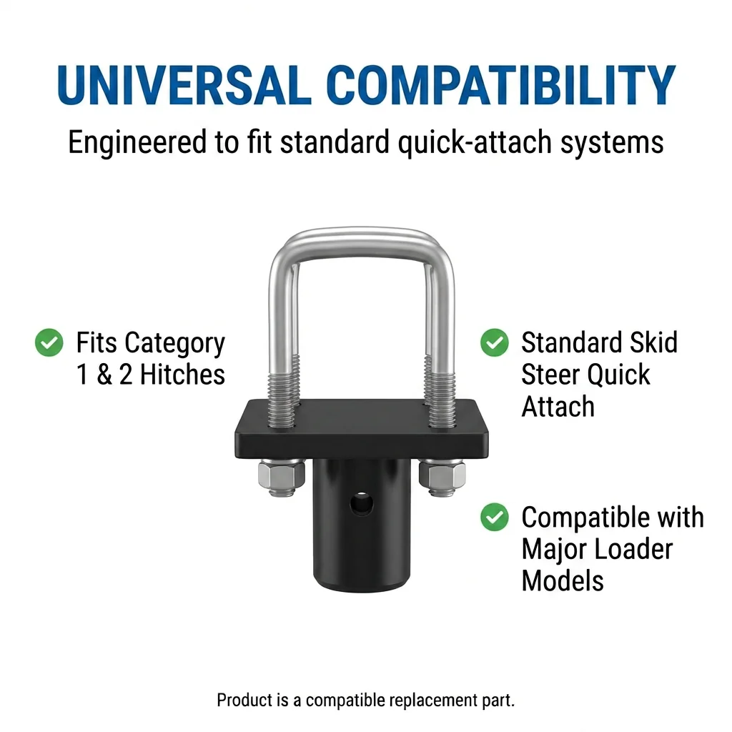 Universal Hay Spear Attachment 4500 Lbs Capacity Dual Compatible with SSQA & Tractor Loader FEL Bobcat John Deere