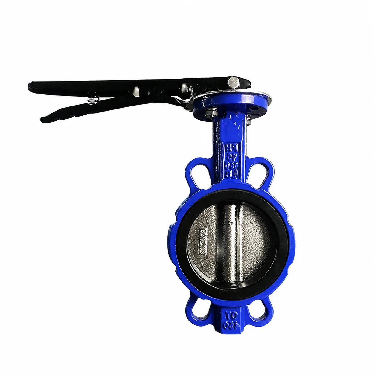 DN200 PN16 Soft Seal Manual Lever Hand Ductile Cast Iron Wafer butterfly Valve