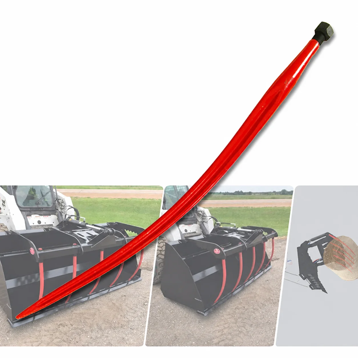 ABLSON Forged Curved Tines for Hay Loader Tractor With Hay Bale Spear and Loader Tines and Bale Spears for Fiat Tractor Parts
