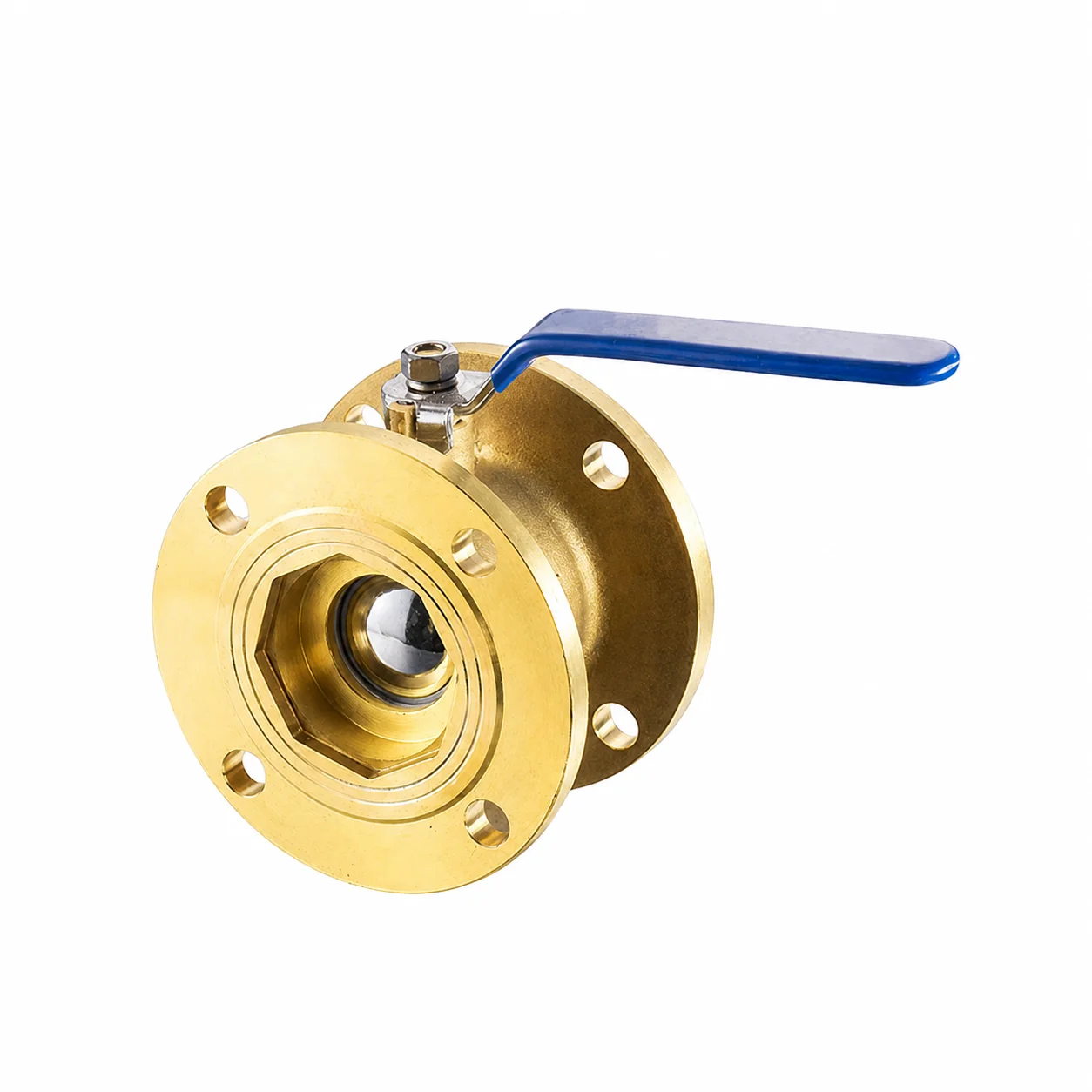 DN10 DN25 DN50 DN100 32 mm PN16 Lockable Flanged Brass Ball Valve for Gas
