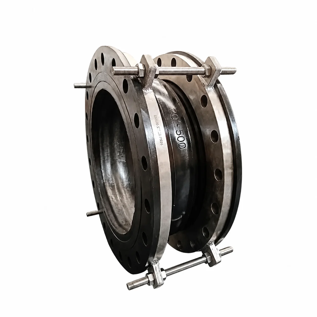 DN500 Rubber Coupling DIN Stainless Steel Flange End Face Fully Sealed Flexible Connector Rubber Expansion Joint