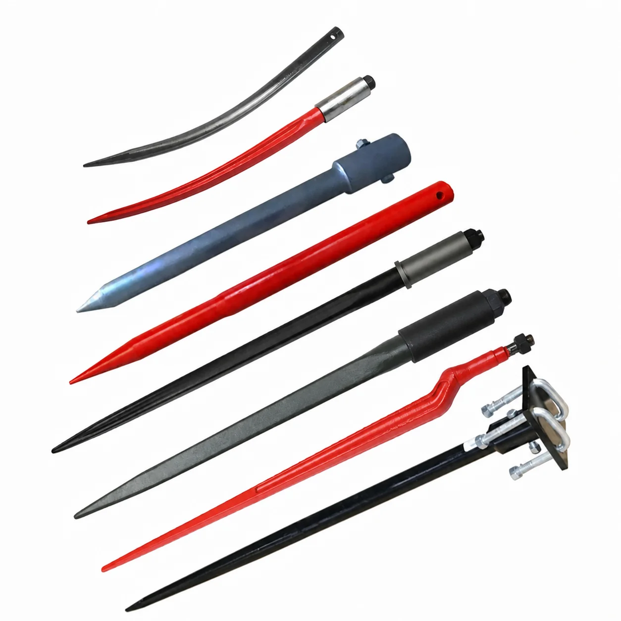 Farmtrac Tractor Forged Steel Heavy Duty Cranked Loader Tine Bale Spears Fork Tine Agricultural Machinery Hay Baler Parts