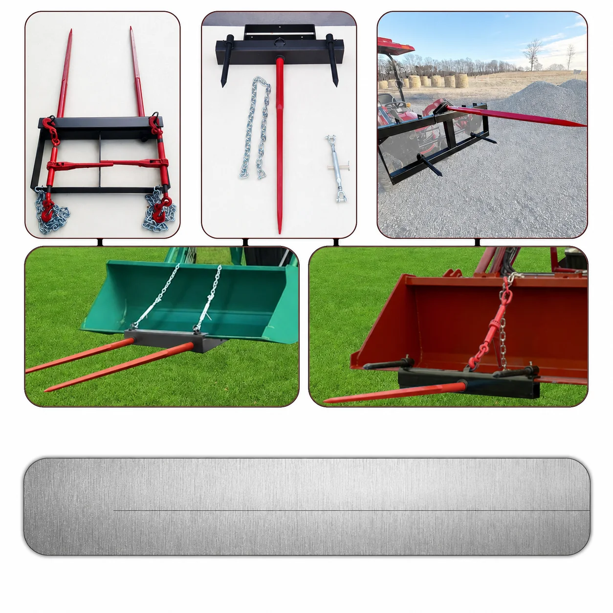 ABLSON Attachment of Hay Loader Tine and Agricultural Parts Including Fork Tine, Sleeve, Nut, Base, Chain and Fixation Hook...