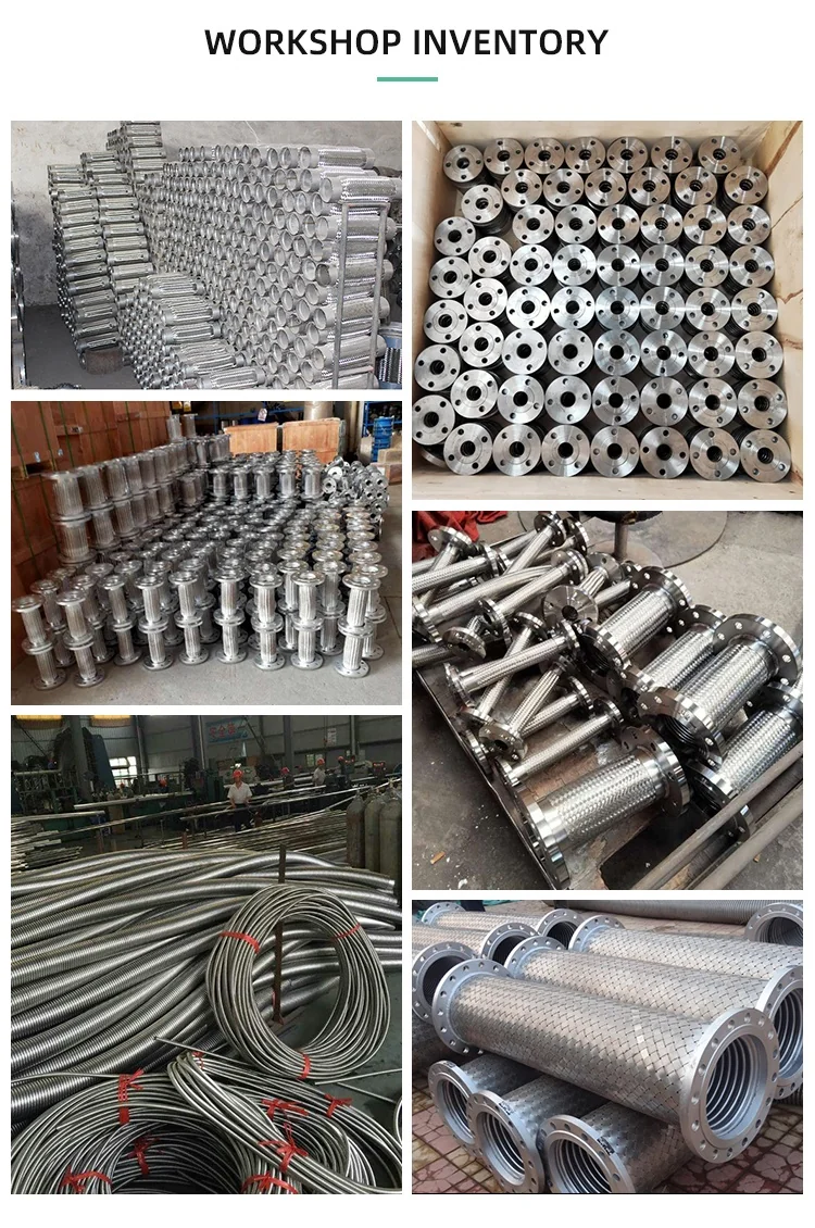 SS304 Flange PTFE Lined Corrugated Connection Stainless Steel Braided Metal Flexible Hose