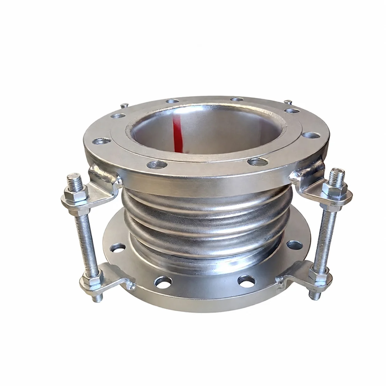 SS304 Flanged Metal Corrugated Pipe Connector Vibration Damping Flexible Bellows Expansion Joint for Pipeline