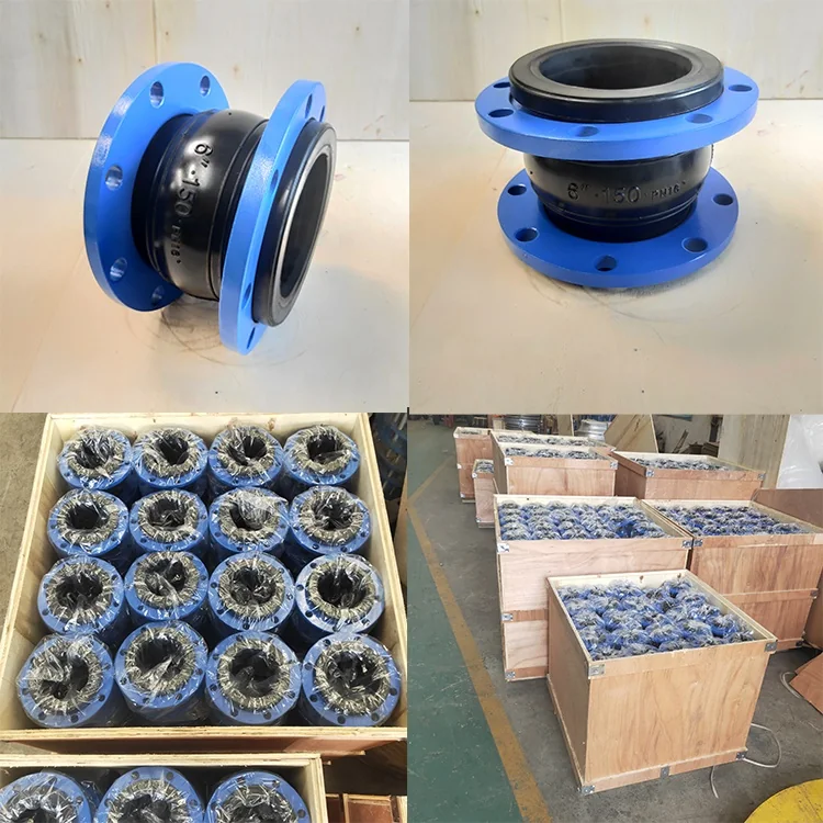 Flexible Connector Pn16 Plumbing Materials Single Sphere Galvanized Flanged Expansion Rubber Joint