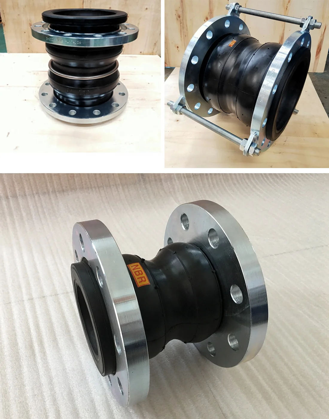 DIN Manufacturers SS304 Flange Connected Flexible Compensator Double Spheres Rubber Expansion Joint
