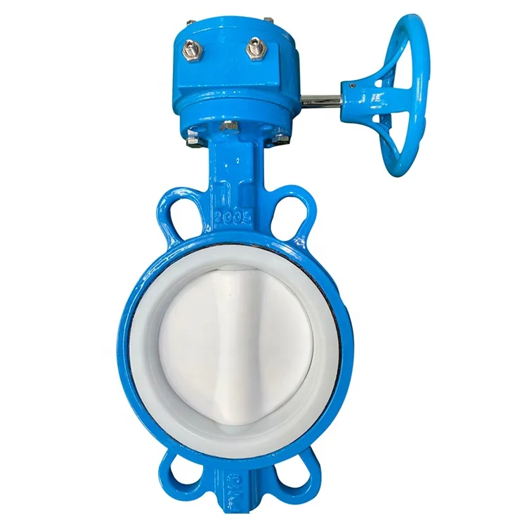 Runtaida Supplier Resilient Seated PTFE Cast Iron Manual Wafer Type butterfly Valve