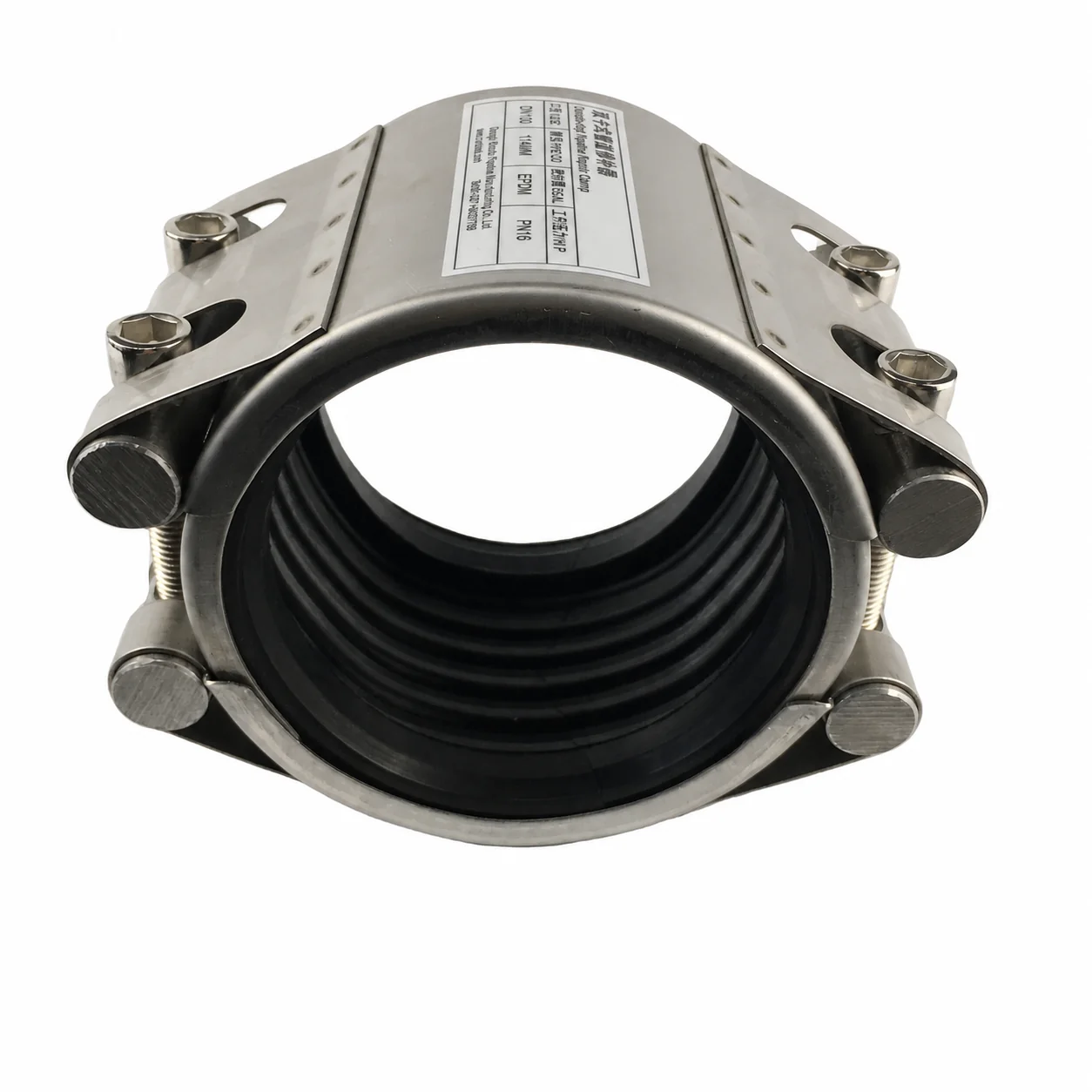 SS304 Stainless Steel HDPE Plastic Water Pipe Coupling Leak Straight Pipeline Repair Clamp