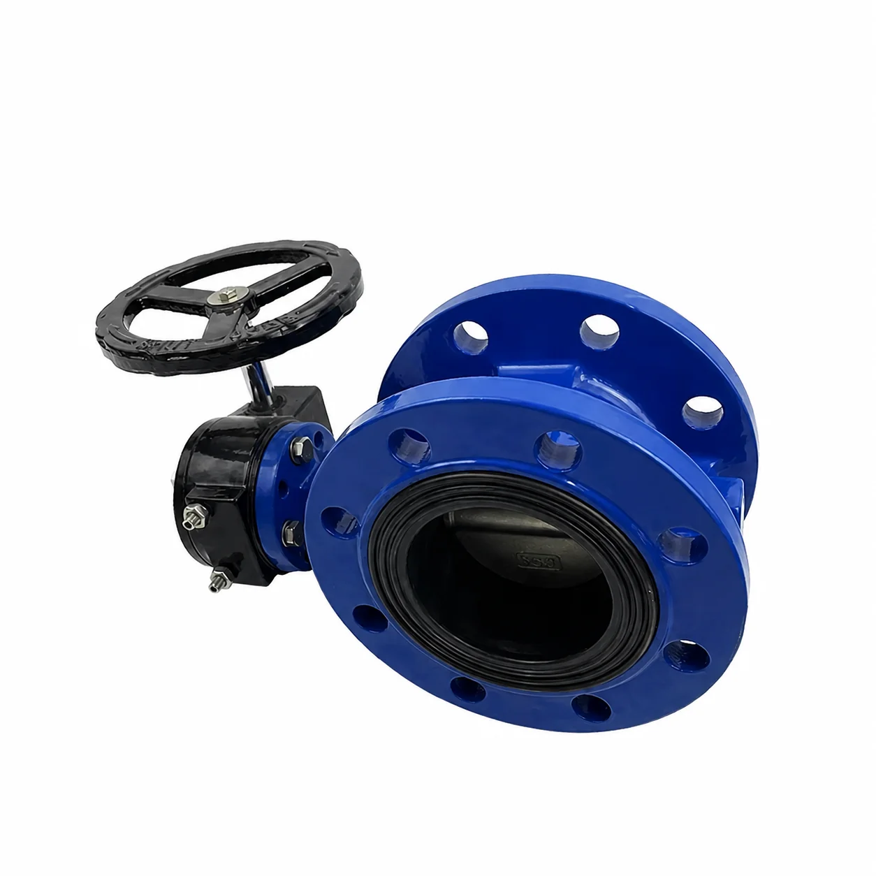 Gearbox Manual Soft Rubber Seal Double Flange butterfly Valve